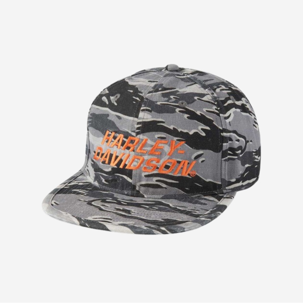 Harley Davidson Faster Adjustable Snapback Hat Cap‎ Gray Camo Screaming Eagle